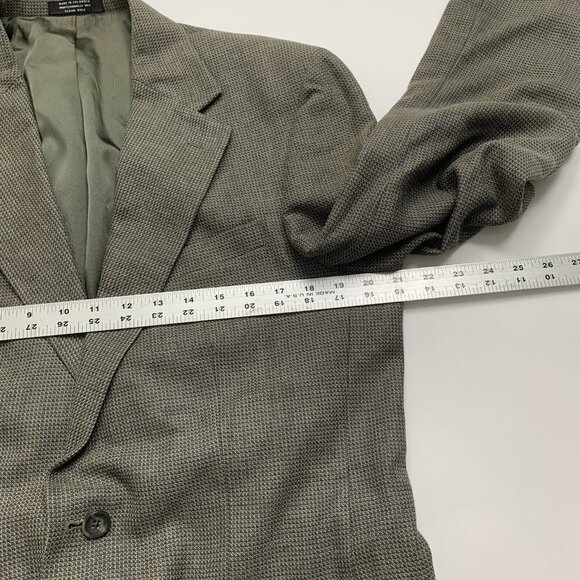 Oscar De La Renta Blazer Sport Coat Suit Jacket Brown Gray Silk Wool 40R - Picture 7 of 12